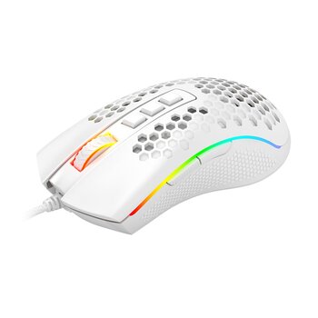 Mouse Gamer Redragon Storm Elite, RGB, 16000 DPI, USB, Lunar White - M988W-RGB