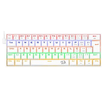 Teclado Mecânico Redragon Lakshmi K606W-R 60%, LED Rainbow, Switch Brown