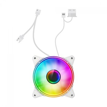Cooler P/Gabinete Gamemax Rainbow Infinity, ARGB, 120mm, White - Q-WT-INFINITY