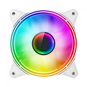Cooler P/Gabinete Gamemax Rainbow Infinity, ARGB, 120mm, White - Q-WT-INFINITY