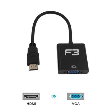 Adaptador HDMI Para VGA Fêmea + Áudio - F3 - JC-AD-HM/VGA