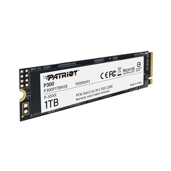 SSD 1 TB Patriot P300, M.2 NVMe, Leitura: 2100MB/s e Gravação: 1650MB/s
