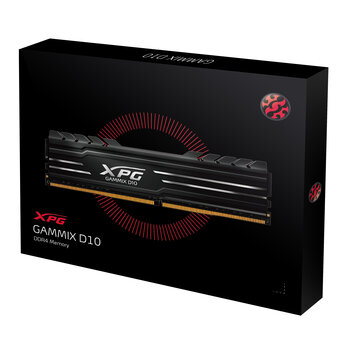 Memoria DDR4 XPG Gammix D10 8GB, 3200MHz, CL16 - BLACK - AX4U32008G16ASB10