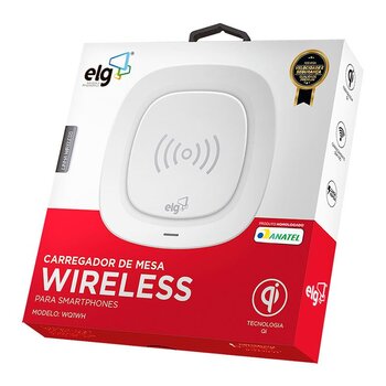 Carregador de Mesa Wireless para Smartphones - Branco - ELG - WQ1WH