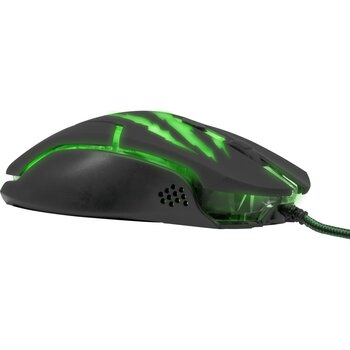 Mouse Gamer Fortrek Raptor, 3200 DPI, 6 Botões, Preto/Verde - OM-801