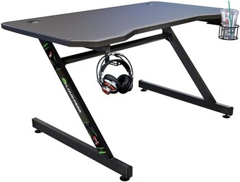 Mesa Gamer ELG Cloud Desk Preta com Suporte P/ Headset e Porta Copos - DK001