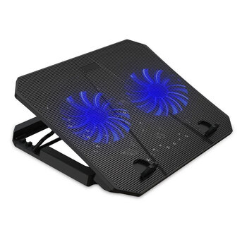 Base para Notebook Propmax Ligth, Maxprint, Preto Com 2 Coolers LED Azul