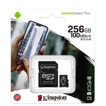 Cartao Kingston MicroSD Canvas Select Plus Class 10UHSI 256GB Micro+Adaptador