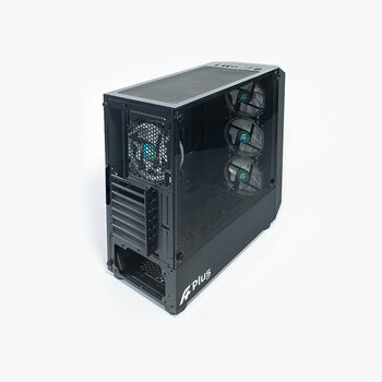 Gabinete Gamer A+ Plus Tech Zohar, Mid Tower, Preto, 4 Fans aRGB, Lateral Vidro