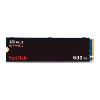 SSD 500 GB Sandisk Plus, M.2 NVMe PCIe 3.0 Leitura: 2400MB/s, Gravação: 1500MB/s