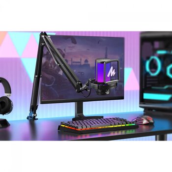 Microfone Condensador Gamer Maono DGM20S RGB, USB, C/ Braço Articulavel, Preto