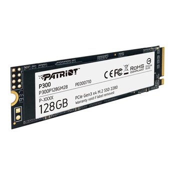 SSD 128 GB Patriot P300, M.2 NVMe 2280, Leitura: 1700MB/S e Gravação: 1100MB/s