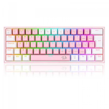 Teclado Mecânico Redragon FIZZ RGB, 60%, RS/BR, Switch Blue - K617-RGB-PW