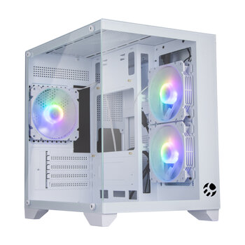 Gabinete Gamer Bluecase Soul Pro Branco c/ 3 FAN aRGB, Cubo, Vidro - BG-052