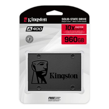 SSD 960 GB Kingston SA400, SATA, Leitura: 500MB/s e Gravação: 450MB/s