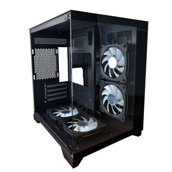 Gabinete Gamer Hayom Preto ,4 Fans RGB, Vidro Temperado - GB1790