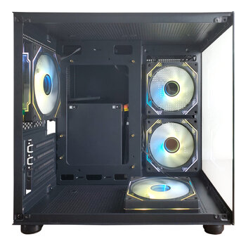 Gabinete Gamer Hayom Preto, 4 Fans RGB, Vidro Temperado - GB1796