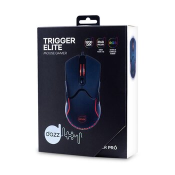 Mouse Gamer Dazz Trigger Elite, RGB, 3200 DPI, USB, 6 Botões, Preto - 60000039